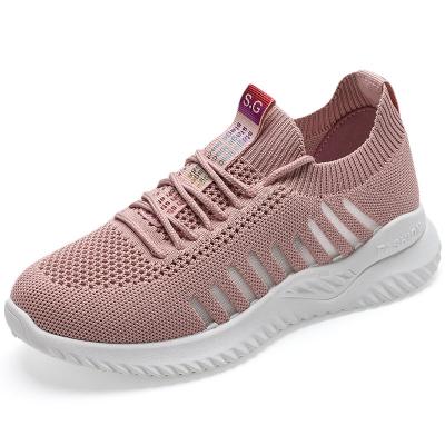 China Anti-slippery Light Weight Casual Walking Running Sports Knit Shoes Women Fashion Sneakers for sale