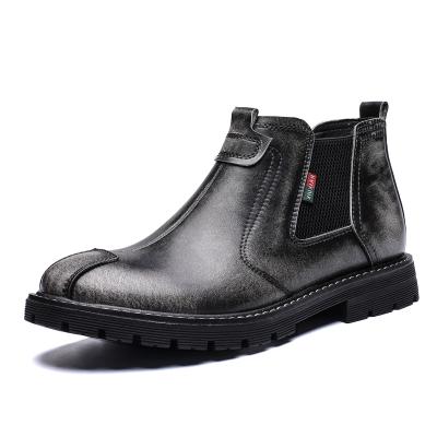 China Anti-slippery Gentlemen Cool Winter Boots Warm Classic Genuine Leather Shoes For Men Chelsea Boots Suede for sale