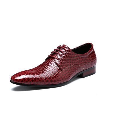 China European Plus Size Business Casual Italian Fashion Men Anti-Slippery Serpentine Lace Up Oxfords Style Leather Trim Shoes Dress Shoes for sale