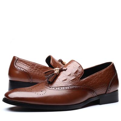 China Men Oxford Anti-Slippery Genuine Leather Shoes Pointed Toe Men Dress Shoes Big Size Slip On Formal Shoes USA 14 for sale