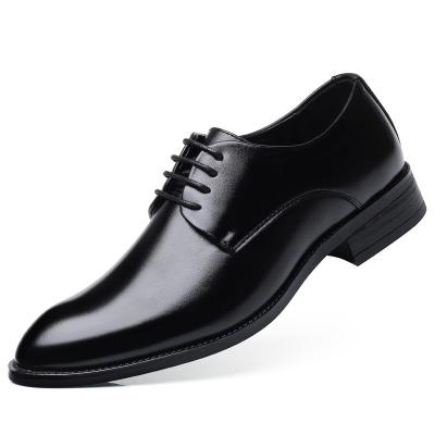 China Luxury Anti-slippery Business Luxury Pointed Black Shoes Mens Breathable Leather Brand Men's Formal Wedding Shoes for sale