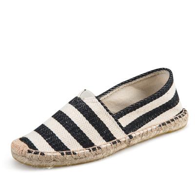 China Spain Style Cheap Custom Jute Flat Stripe Unique Price Zapatos Mayorista Slip On Fashion Homme Women Men Les Les Sandal Sneakers for sale