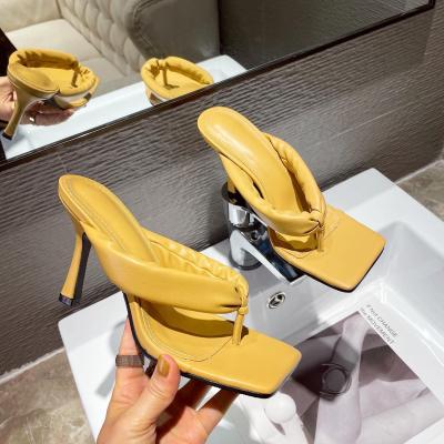 China 2021 Newest Design Anti-slippery Strap Sandal Fashionable Fancy High Heel Sandal Femme Beautiful For Ladies for sale