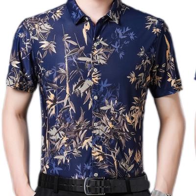 China Top Selling Men's Breathable Summer Silk Printing T-shirts Ice Cool Feeling for sale