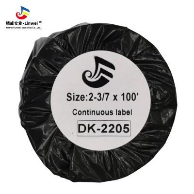 China DK-2205 Waterproof Compatible Continuous Length 2-3/7” x 100' (62mm x 30.48m) Replacement Labels, Compatible with Brother QL Label Printers for sale