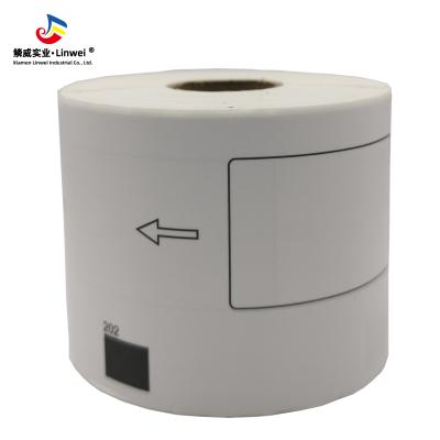 China Waterproof Shipping Labels DK-11202 Die Cut Paper Labels Roll Black on White 62x100mm 300 labels per roll for sale