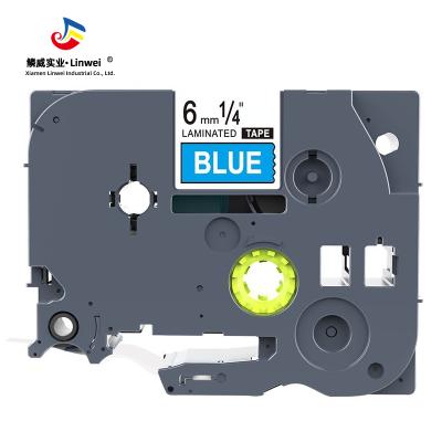 China Waterproof White On Blue Printing Ribbon / Label Tape 6mm Tze -515 TZ 515 Compatible For Brother Printer for sale