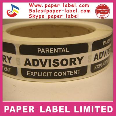 China PARENTAL INFORMATION BULLETIN Sticker Label54 EXPLICIT SATISFIED Warning Labels Waterproof for sale