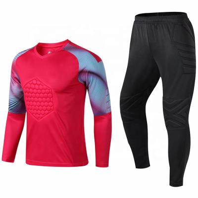 China Wholesale Red Breathable Quick-Dry Men's Full Sleeve Soccer Jersey Goalkeeper Shirt Full Sleeve Goalie Shirt Goalkeeper Shirt for sale