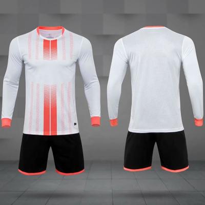 China New Design Breathable Quick Dry Soccer Jersey With Shorts Long Sleeve Full Sleeve Soccer Jerseys Custom Logo Football Uniform for sale