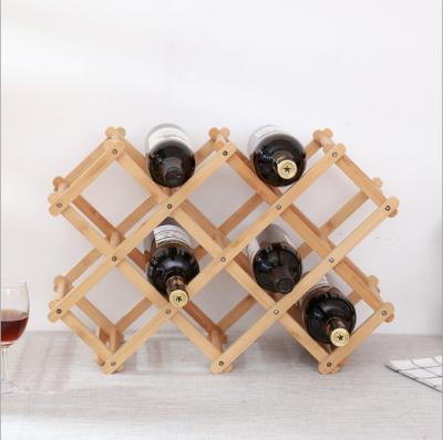 China Sustainable Foldable Solid Kitchen Bamboo Wine Rack Countertops for sale