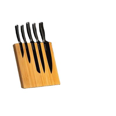 China Strong Stand Viable Bamboo Kitchen Knife Magnetic Holder With High Power Magnet for sale