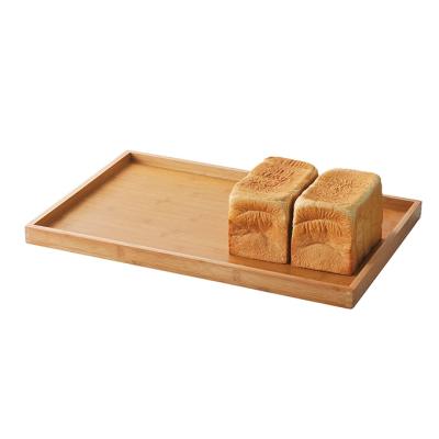 China Minimalist Eco-Friendly Bamboo Wooden Tray Woven Bamboo Serving Trays Cheap Wholesale Natural Tray for sale