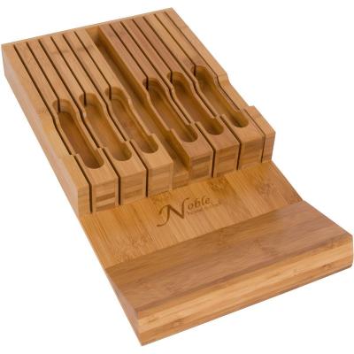 China Universal Bamboo Knife Block Manufacturer Supplier Kitchen Knife Block Bamboo Holder Viable Organizer for sale