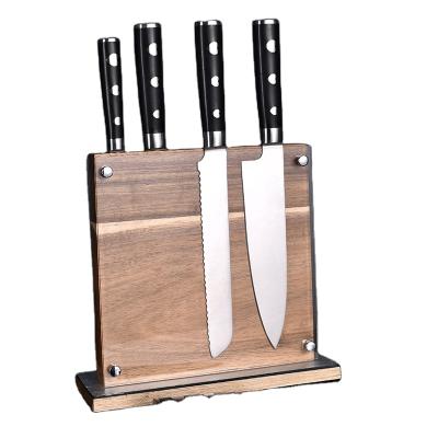 China Custom Universal Wooden Magnetic Knife Block Holder OEM Logo Luxury Solid Wooden Acrylic Viable Factory for sale