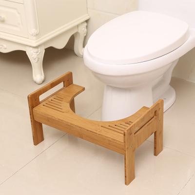 China Foldable manufacturer direct sales can adjust the height of the bamboo bathroom toilet squat stool for sale