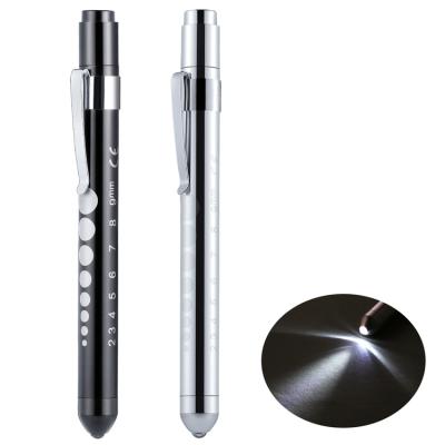 China Portable Emergency Led Reusable Pocket Three Section Mini Pen Light Pupil Gauge Aluminum for sale