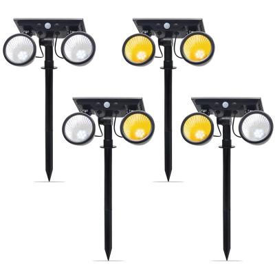 China Double Head Garden Lamp Led Solar Light Outdoor Lights Wall Mounted Floodlight For Garden Landscape Path Walkway Deck Garage for sale