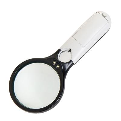 China Handheld Magnifier 3led Lights Magnifier 3x 45x Handheld Magnifying Glass Magnifying Glass For Telling Repair Jewelry for sale