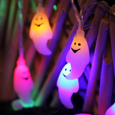 China Waterproof Ghost 1.2/2.5/5m Halloween Decoration Lamp With Lights Ghost Smiley Led String Lights Skull Halloween Copper String Lights for sale