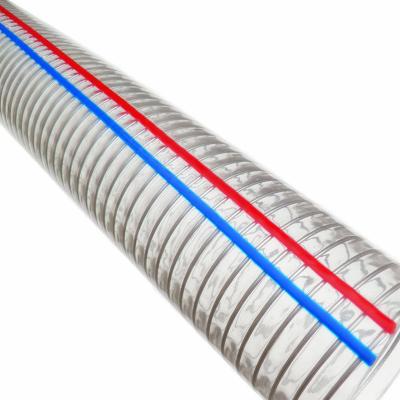 China JuBo Corrosion Resistant PVC Vacuum Spiral Steel Wire Hose Transparent Flexible Hose for sale