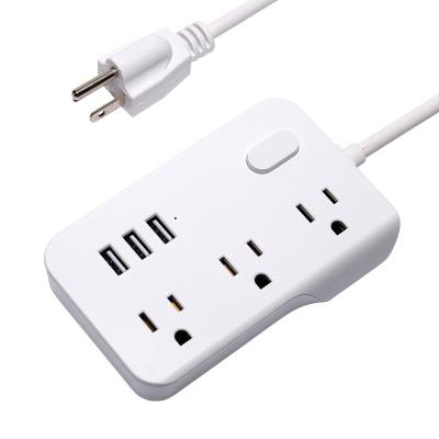 China JuBo Charging Socket 3.4A Power Strip Residential / General Purpose Plug Extension Socket With 3USB Port for sale