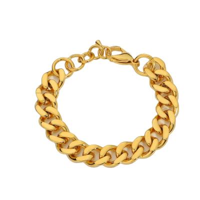 China Hypoallergenic Chunky Gold Cuban Chain Bracelet For Women Stainless Steel Jewelry Tennis Bracelet 18k Gold Trendy for sale