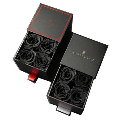 China Handmade Never Withered Roses Packaging Drawer Type Paper Box For Everlasting Immortal Flowers for sale