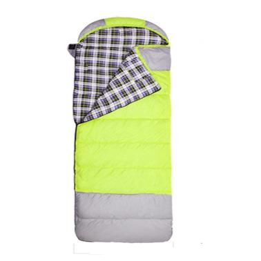 China Custom Breathable Outdoor Lightweight Envelope Sleeping Bag For Two Person Twins With Plaid Flannel Lining Splicing To Be Double for sale