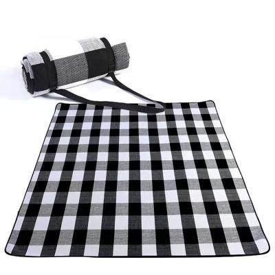 China Rise/Large Outdoor Plaid Picnic Beach Cover Outdoor Foldable Blankets With Free Cloth Waterproof Bottom Sand Picnic Blanket for sale