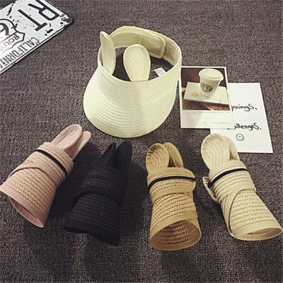 China Kids Straw Sun Hat Custom Visor Top Open Summer Picture Outdoor Hat Kids for sale