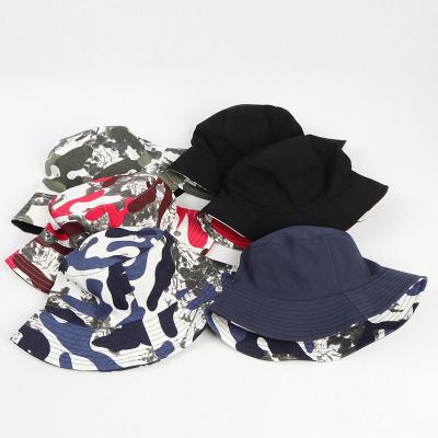 China Reversible Picture Camouflage Fisherman Hats Bucket Hats Bulk Custom Logo Cotton Bucket Hat Camouflage for sale