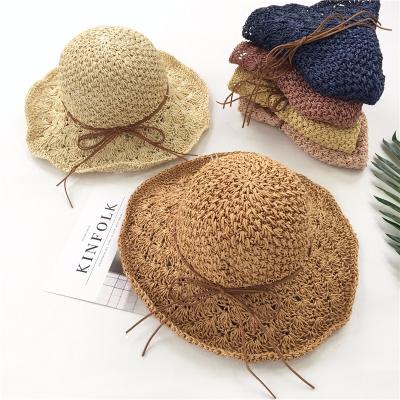 China Picture Folding Straw Beach Sun Summer Hat Foldable Soft Paper Straw for sale