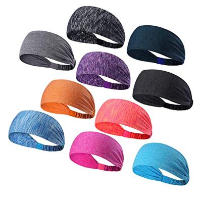 China Polyester Women Men Polyester Wide Sided Sports Gym Elastic Running Headband for sale