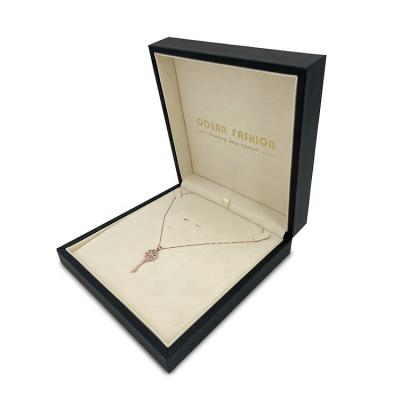 China New Fashion Handcrafted PU Leather Box Necklace Boxes For Present Package Cases Gift Jewelry Boxes for sale