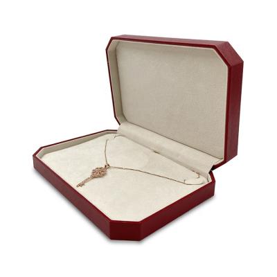 China Red Color Handcrafted Custom Octagon Jewelery Box Luxury Jewelry Packaging for Necklace Boxes for sale