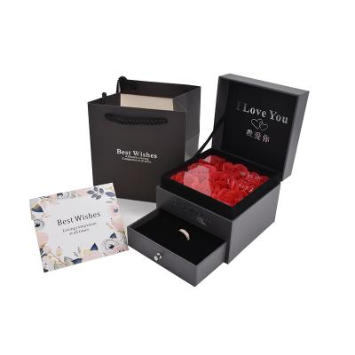 China Flower Hand Made Romantic Jewelry Box Drawer Luxury Gift Box Packaging For Jewelry for sale