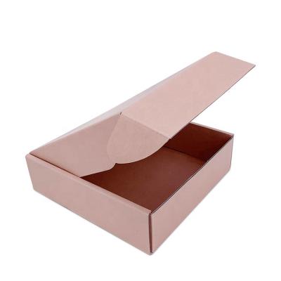 China Pink Handmade Unique Cosmetics Postal Shipping Fold Nested Cardboard Gift Paketing Paper Box With Lid for sale