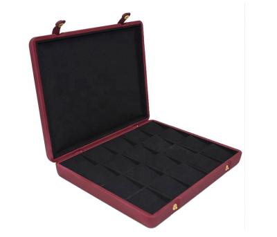 China Handcrafted Luxury Red Velvet Jewelry Display Storage Boxes Organizer Tray Showcase Display Ring Pendant Case for sale