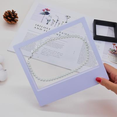 China 7x7 9x9cm hanging frame hand made slim display case 3d floating dustproof pe PVC film clear plastic packing square jewelry box for sale