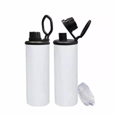 China 20 oz Double Walled Empty Viable Agh Insulated White Empty Sublimation Sports Tumbler Screw On With 2 Double Lids for sale