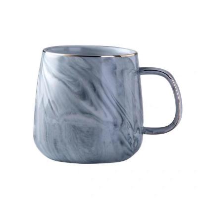 China Viable Kitchen Drinkware Couple 15oz Coffee Mugs Marble Ceramic Mugs Nordic Natural Stone Mug Gifts Sublimation With Ring Handle for sale