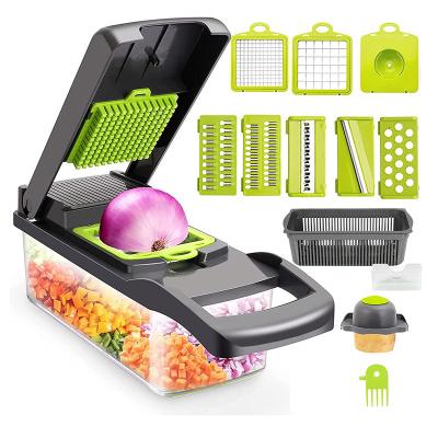 China Sustainable Newcomer Multifunctional 15 in 1 Hand Held Vegetable Chopper Onion Cutter Potato Peeler Kitchen Fruit Vegetable Slicer Cutter for sale