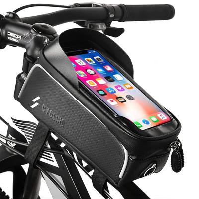 China Top Tube Phone Recycling Bag EVA Cycling Mobile Phone Case VANNO Bicycle Phone Frame Waterproof Bike Holder for sale