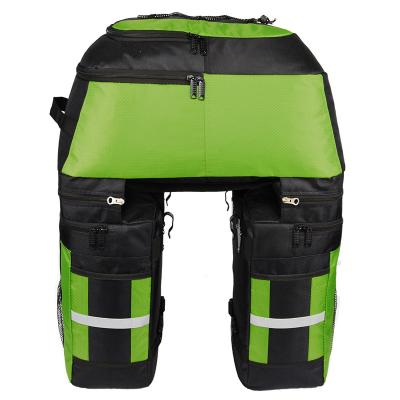 China Large Capacity 70L Multifuctional Saddle Seat Carrier Pack Bike Trunk Recycling Bag 3 In 1 Bicycle Pannier Double Rear Bags With Rain Cover for sale