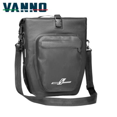 China Patent Clip VANNO Large Capacity Bicycle Pannier Bag Bicycle Accessories Double Saddle Pack Tail Bag Bicycle Pannier Rear Bag for sale