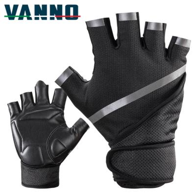 China VANNO Firm Grip Men Women Gym Gloves Powerlifting Weight Bodybuilding Sport Gloves Fitness Workout Retraining Gloves for sale