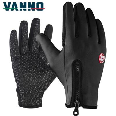 China VANNO Touch Screen Winter Gloves Mow Motorcycle Thermal Warm Bicycle Gloves Sports Bike Gloves Recycling Finger Full for sale