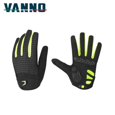 China VANNO Men Women Professional Wear Resistant Dirt Mountain Road Bike Full Finger MTB Cycling Gloves for sale