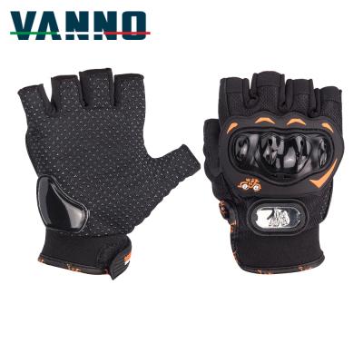 China Motorcycle Wear Resistant High Quality Inclined Glove Gloves Biker Protective Sponge VANNO Half Finger for sale